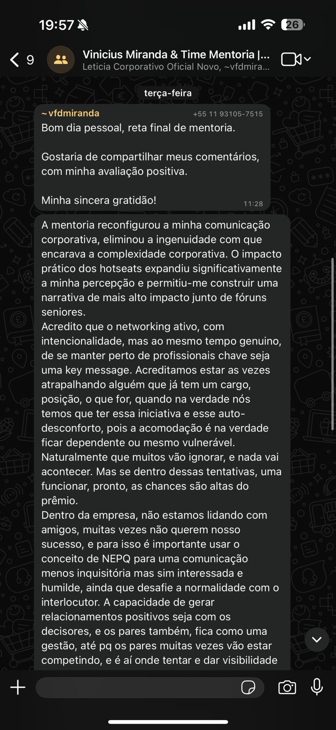 Feedback de aluno